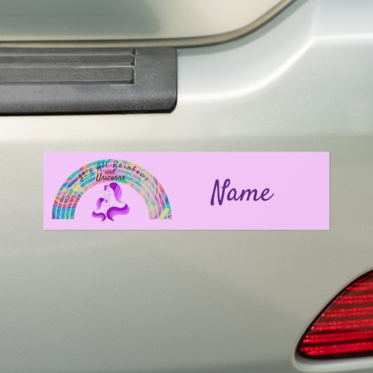 Psychedelische Regenbogen und Einhörner Thunder_Co Autoaufkleber (Auf Auto)