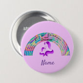 Psychedelische Regenbogen und Einhörner Thunder_Co Button (Vorne & Hinten)