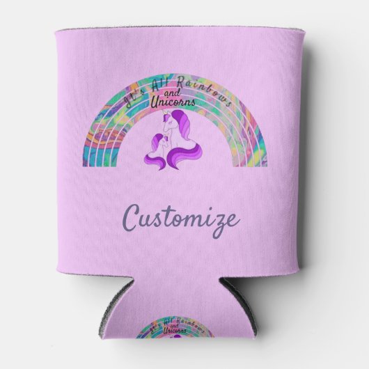 Psychedelische Regenbogen und Einhörner Thunder_Co Dosenkühler (Vorderseite)