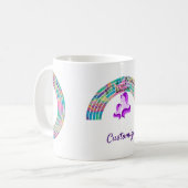 Psychedelische Regenbogen und Einhörner Thunder_Co Kaffeetasse (Vorderseite Links)