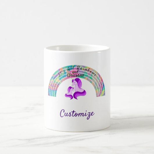 Psychedelische Regenbogen und Einhörner Thunder_Co Kaffeetasse (Mittel)