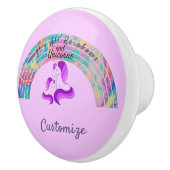 Psychedelische Regenbogen und Einhörner Thunder_Co Keramikknauf (Rechts)