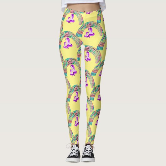 Psychedelische Regenbogen und Einhörner Thunder_Co Leggings (Vorderseite)