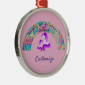 Psychedelische Regenbogen und Einhörner Thunder_Co Ornament Aus Metall (Rechts)