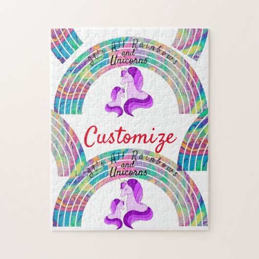Psychedelische Regenbogen und Einhörner Thunder_Co Puzzle (Vertikal)