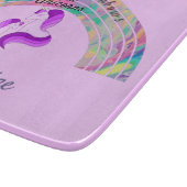 Psychedelische Regenbogen und Einhörner Thunder_Co Schneidebrett (Ecke)