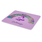 Psychedelische Regenbogen und Einhörner Thunder_Co Schneidebrett (Ecke)