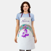 Psychedelische Regenbogen und Unicorns Thunder_Cov Schürze (Getragen)