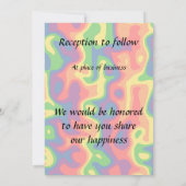 Psychedelische Regenbogenhochzeit Einladung (Rückseite)