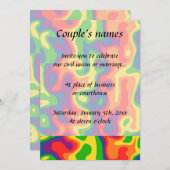 Psychedelische Regenbogenhochzeit Einladung (Vorne/Hinten)