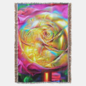 Psychedelische RegenbogenRose Decke (Vorderseite Vertikal)