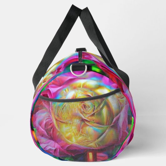 Psychedelische RegenbogenRose Duffle Bag (Rechts)