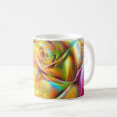 Psychedelische RegenbogenRose Kaffeetasse (VorderseiteRechts)