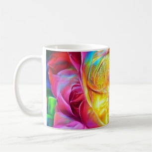 Psychedelische RegenbogenRose Kaffeetasse