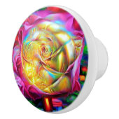 Psychedelische RegenbogenRose Keramikknauf (Rechts)