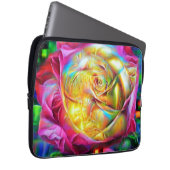 Psychedelische RegenbogenRose Laptopschutzhülle (Vorne Rechts)