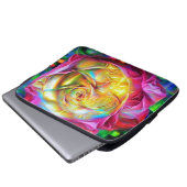 Psychedelische RegenbogenRose Laptopschutzhülle (Vorne Knopf)