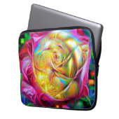 Psychedelische RegenbogenRose Laptopschutzhülle (Vorderseite Links)
