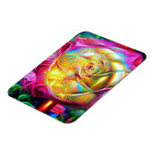Psychedelische RegenbogenRose Magnet (Linke Seite)