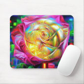 Psychedelische RegenbogenRose Mousepad (Mit Mouse)
