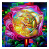 Psychedelische RegenbogenRose Poster (Vorderseite)