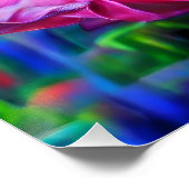 Psychedelische RegenbogenRose Poster (Ecke)