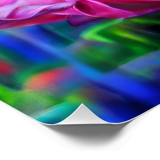 Psychedelische RegenbogenRose Poster (Ecke)