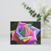 Psychedelische RegenbogenRose Postkarte (Stehend Vorderseite)