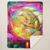 Psychedelische RegenbogenRose Sherpadecke (Vorderseite)