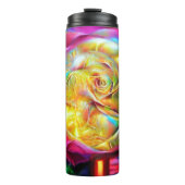 Psychedelische RegenbogenRose Thermosbecher (Vorderseite)