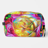 Psychedelische RegenbogenRose Waschbeutel (Vorderseite)