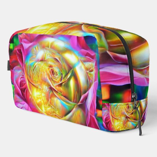 Psychedelische RegenbogenRose Waschbeutel (Rechte Ecke)