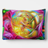 Psychedelische RegenbogenRose Zubehörtasche (Vorderseite)