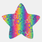 Psychedelische Regenbogenstars Stern-Aufkleber (Vorderseite)