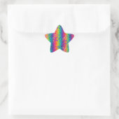 Psychedelische Regenbogenstars Stern-Aufkleber (Tasche)