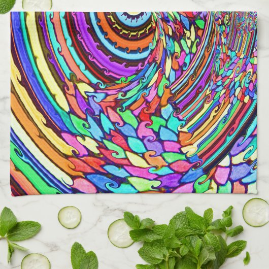 Psychedelische Reise Geschirrtuch (Gefaltet)