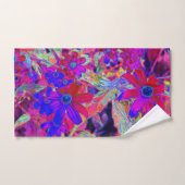 Psychedelische Retro-Crimson- und Magenta-Wildblum Badhandtuch Set (Handtuch)