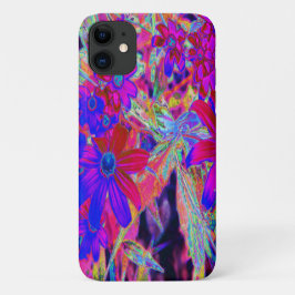 Psychedelische Retro-Crimson- und Magenta-Wildblum Case-Mate iPhone Hülle