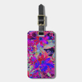 Psychedelische Retro-Crimson- und Magenta-Wildblum Gepäckanhänger (Vorderseite vertikal)