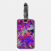 Psychedelische Retro-Crimson- und Magenta-Wildblum Gepäckanhänger (Rückseite vertikal)