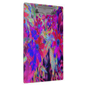 Psychedelische Retro-Crimson- und Magenta-Wildblum Klemmbrett (Rechts)