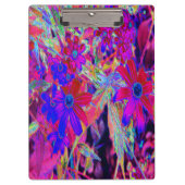 Psychedelische Retro-Crimson- und Magenta-Wildblum Klemmbrett (Vorderseite)
