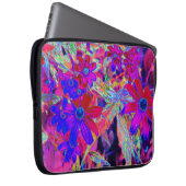 Psychedelische Retro-Crimson- und Magenta-Wildblum Laptopschutzhülle (Vorne Rechts)
