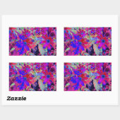 Psychedelische Retro-Crimson- und Magenta-Wildblum Rechteckiger Aufkleber (Blatt)