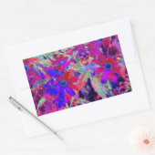 Psychedelische Retro-Crimson- und Magenta-Wildblum Rechteckiger Aufkleber (Umschlag)
