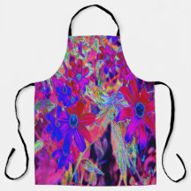 Psychedelische Retro-Crimson- und Magenta-Wildblum