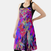 Psychedelische Retro-Crimson- und Magenta-Wildblum Schürze (InSitu)