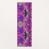 Psychedelische Retro-Crimson- und Magenta-Wildblum Yogamatte (Vorderseite)