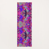 Psychedelische Retro-Crimson- und Magenta-Wildblum Yogamatte (Rückseite)