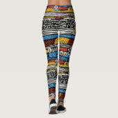 Psychedelische Retro-Farben Leggings (Rückseite)